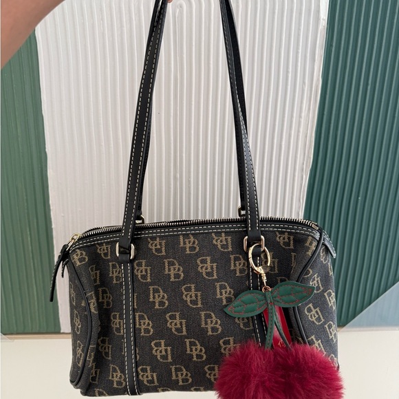 Dooney & BourkeBrown Shoulder Bag with Monogram Print - Picture 2 of 15